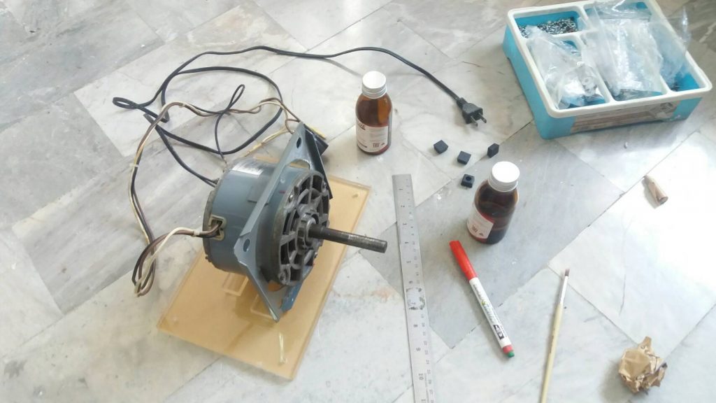 Make a mounting base for Capacitor run motor and experiment
