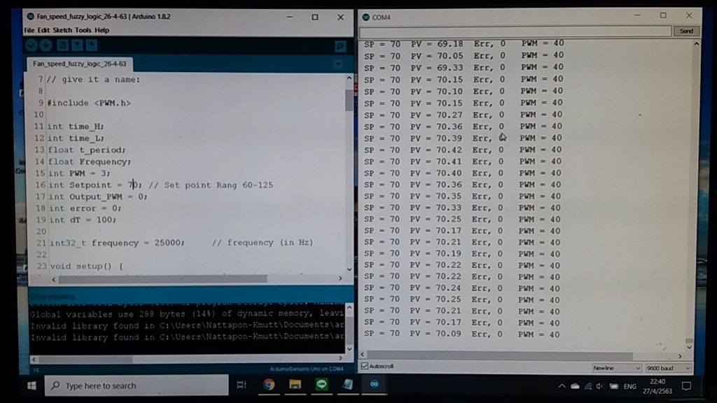 Fan speed using Fuzzy logic controller based on Arduino UNO