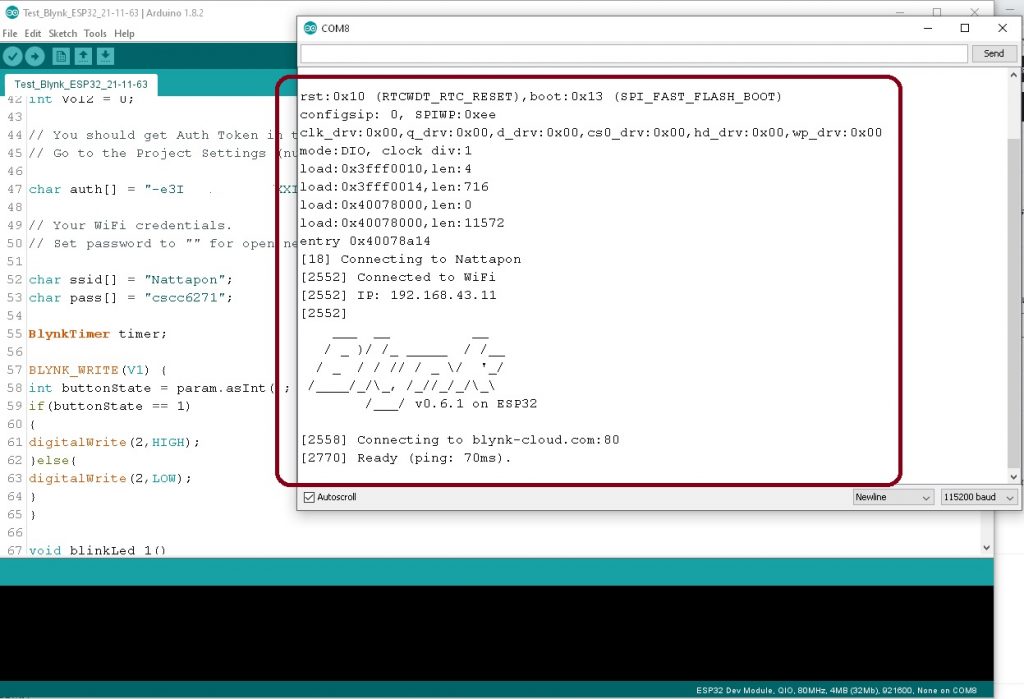 Easy Blynk Application Control by NodeMCU ESP32 Devkit