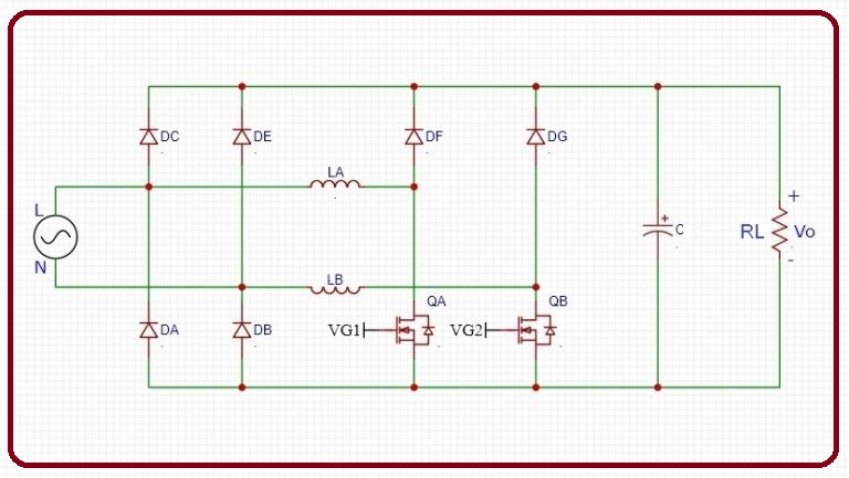 Bridgeless-PFC Topologies Boost converter