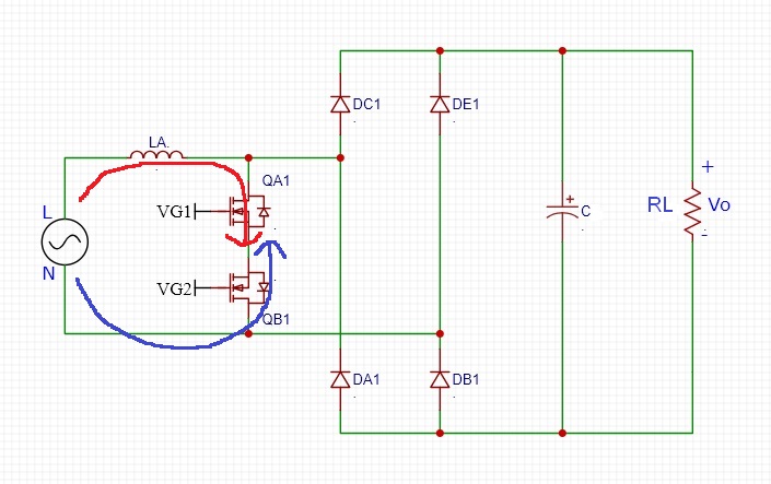 Bridgeless-PFC Topologies Boost converter