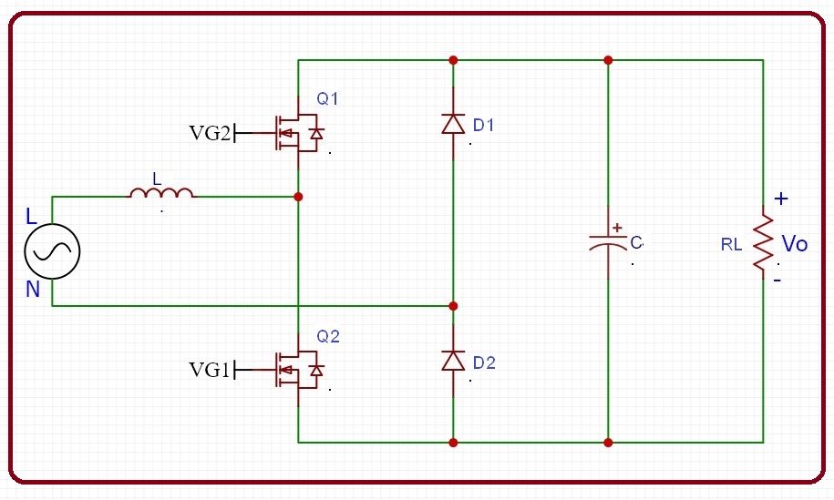 Bridgeless-PFC Topologies Boost converter