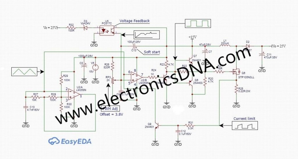 Design LM358 Control DC to DC Boost Converter