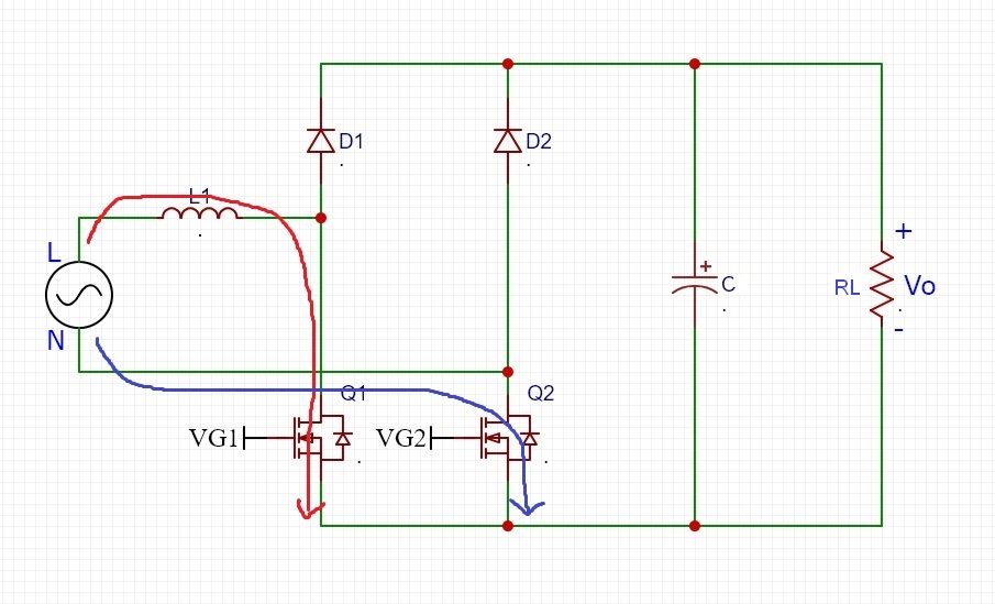 Bridgeless-PFC Topologies Boost converter