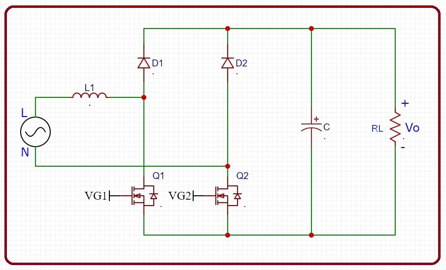 Bridgeless-PFC Topologies Boost converter