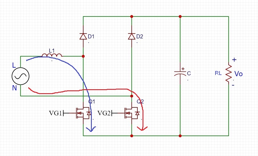 Bridgeless-PFC Topologies Boost converter