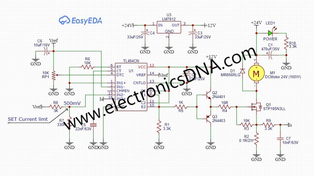 Analog DC Motor Speed Control By TL494