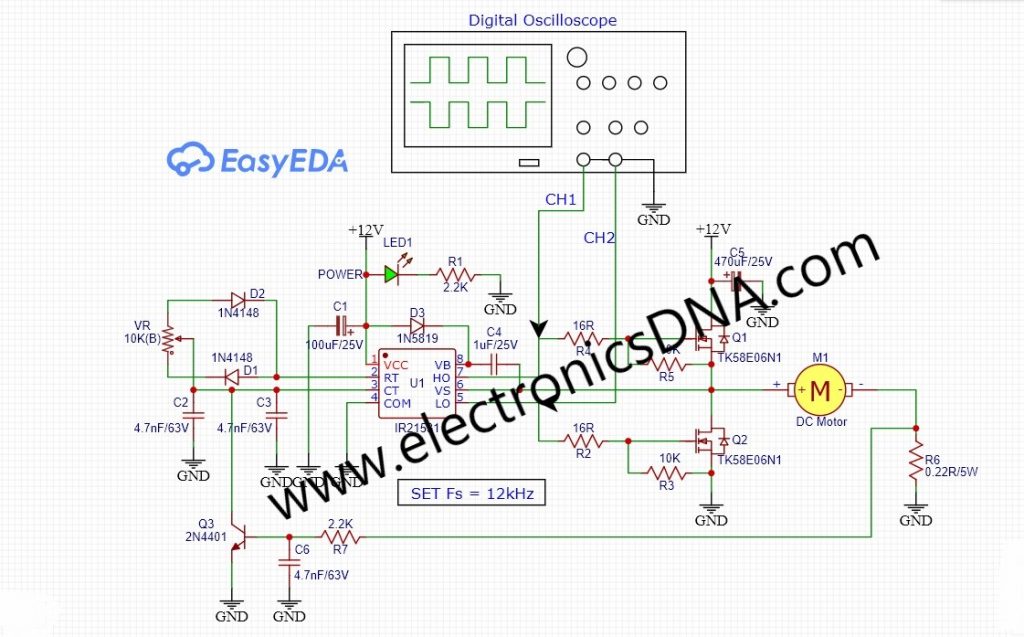 Simple DC Motor Speed Control by IR2153