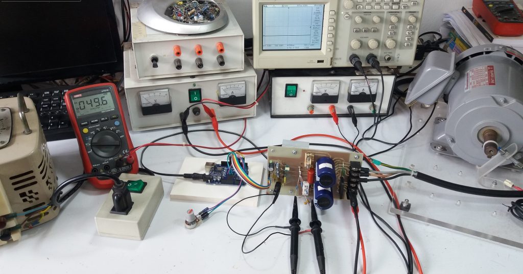 Simple VFD 3 Phase Induction Motor SinePWM using Arduino UNO