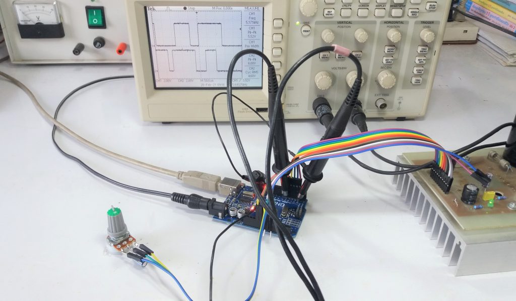 Simple Test SVPWM 3 Phase Induction Motor by Arduino UNO