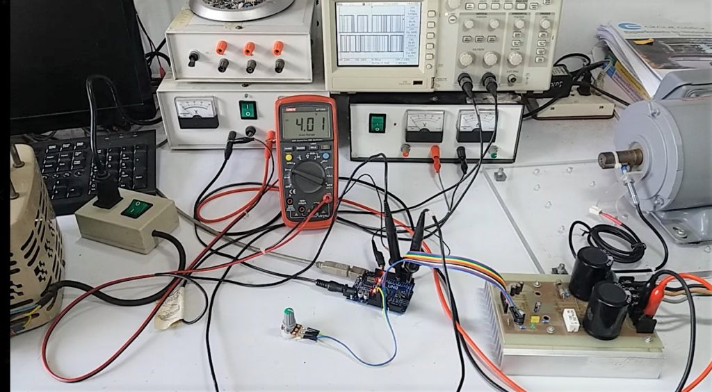 Simple Test SVPWM 3 Phase Induction Motor by Arduino UNO
