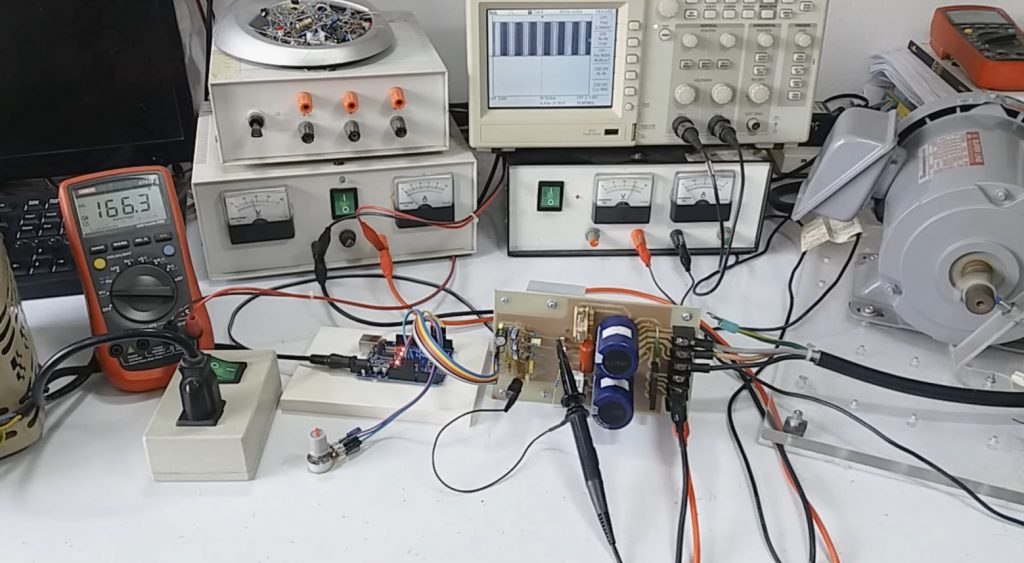 Simple VFD 3 Phase Induction Motor SinePWM using Arduino UNO