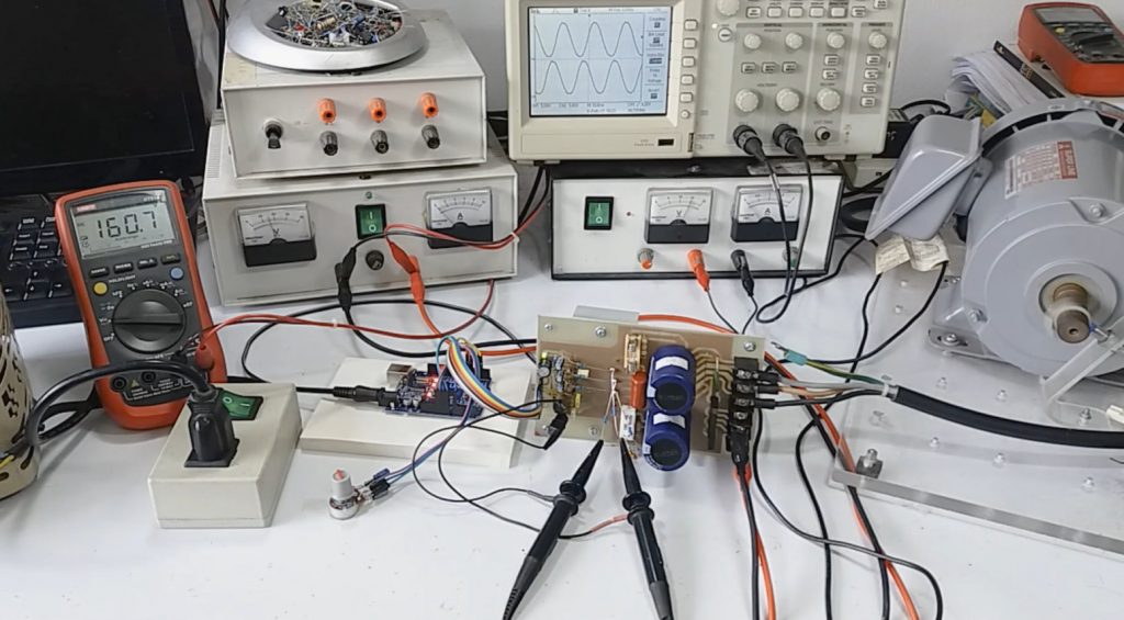 Simple VFD 3 Phase Induction Motor SinePWM using Arduino UNO