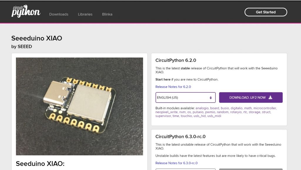 Getting started with Seeeduino XIAO Microcontroller