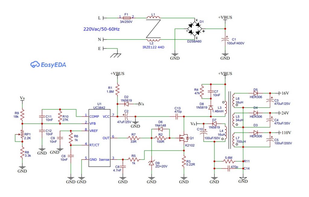 Flyback Converter for Power Switching Panel TV