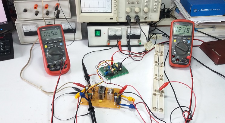 Test push-pull converter using the UCC3808 PWM Controller