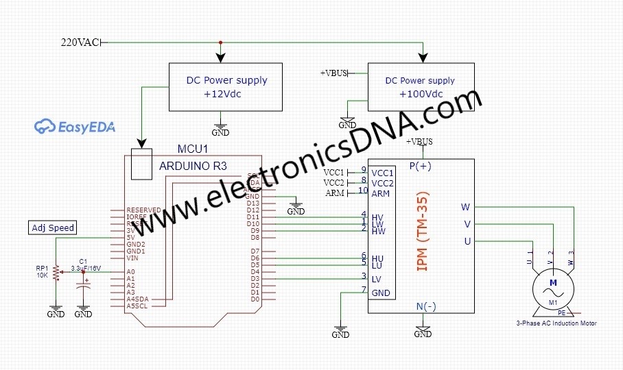 Arduino Speed Control 3 Phase Induction Motor by TM-35