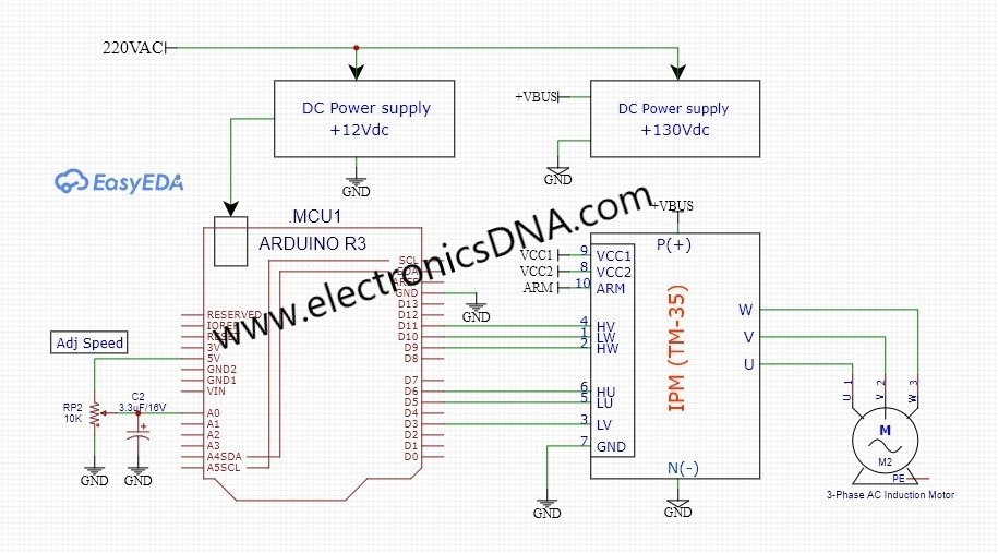 Arduino Speed Control 3 Phase Induction Motor by TM-35 (V.2)