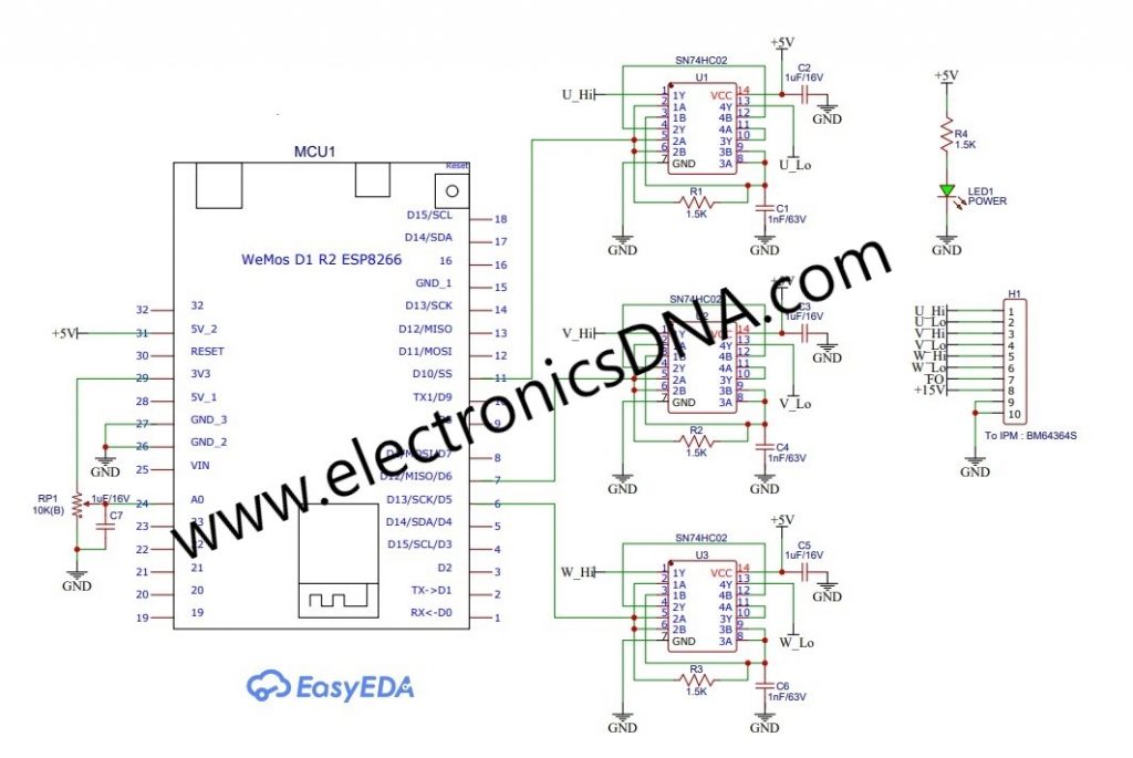 ESP8266 WeMos D1 Simple Speed Control for 3 Phase Induction Motor