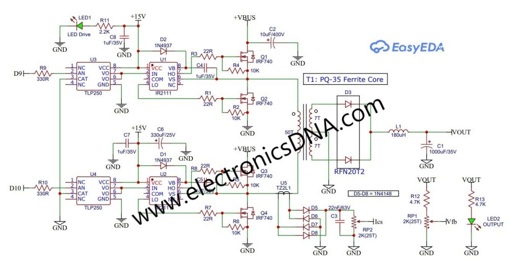 Simple and Small Phase-Shifted Full-Bridge Converter By Using Arduino UNO