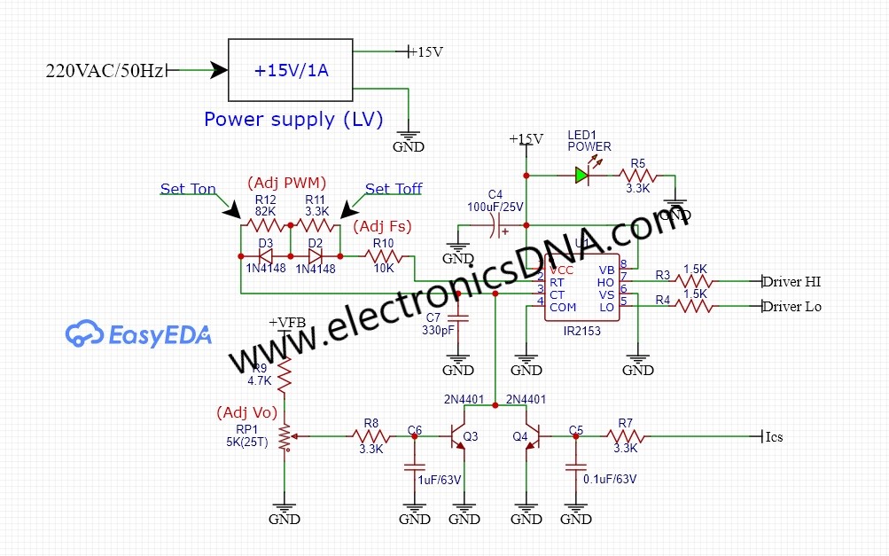 Simple Half-Bridge Topology Switching Mode Power Supply Using IR2153