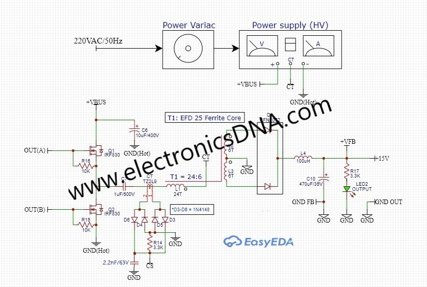 Half-Bridge Converter SMPS Using UCC3808 Controller