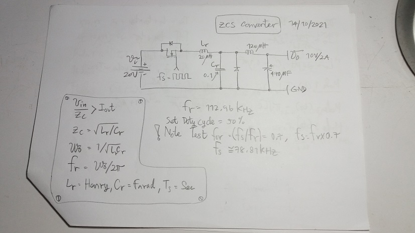 Mini ZCS Resonant L-Type DC-DC Buck Converter 20W