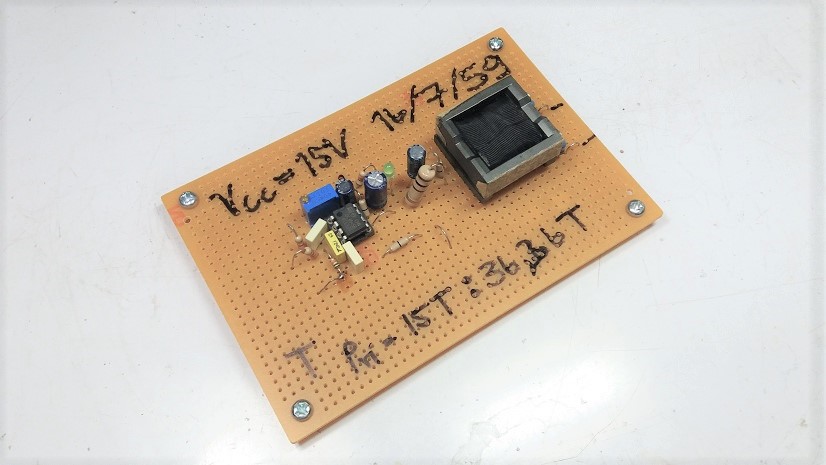 Prototype UC3845B Controllers and Pulse Transformer Board for SMPS