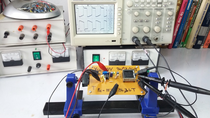 Prototype UC3845B Controllers and Pulse Transformer Board for SMPS