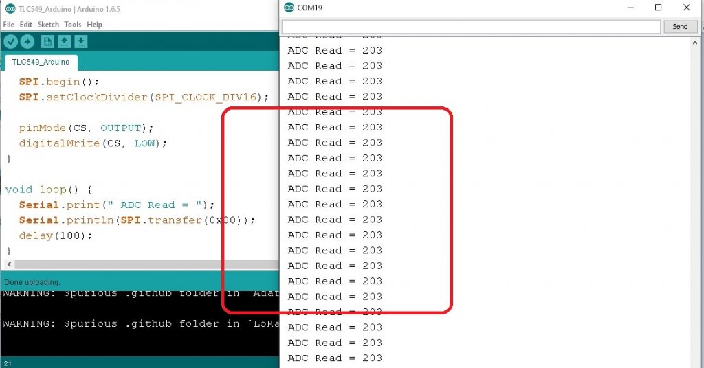 TLC549CP ADC SPI-Bus Control by Arduino UNO