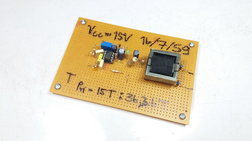 Prototype UC3845B Controllers and Pulse Transformer Board for SMPS