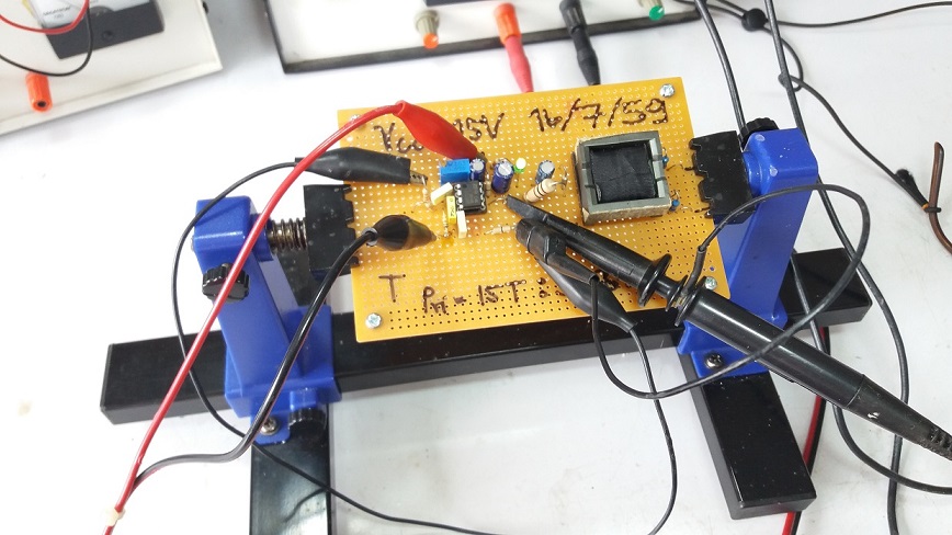 Prototype UC3845B Controllers and Pulse Transformer Board for SMPS