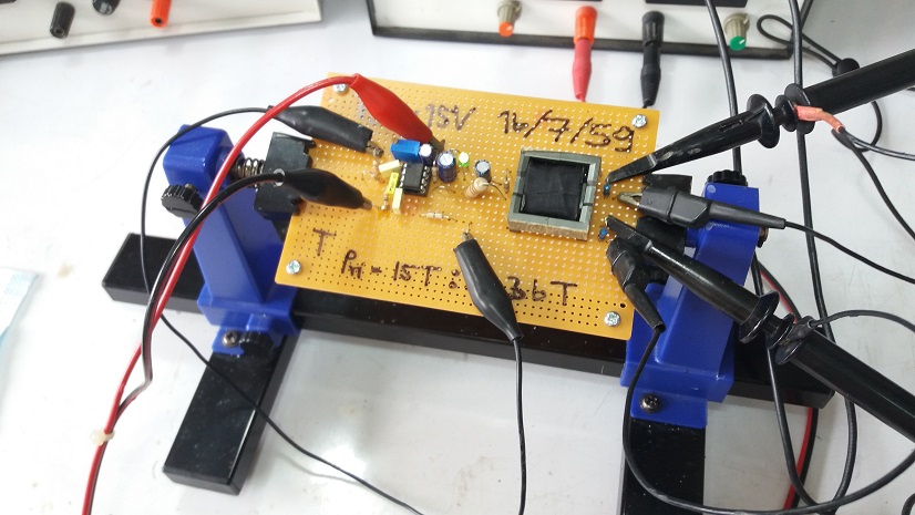Prototype UC3845B Controllers and Pulse Transformer Board for SMPS
