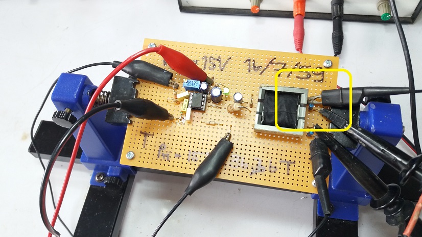 Prototype UC3845B Controllers and Pulse Transformer Board for SMPS