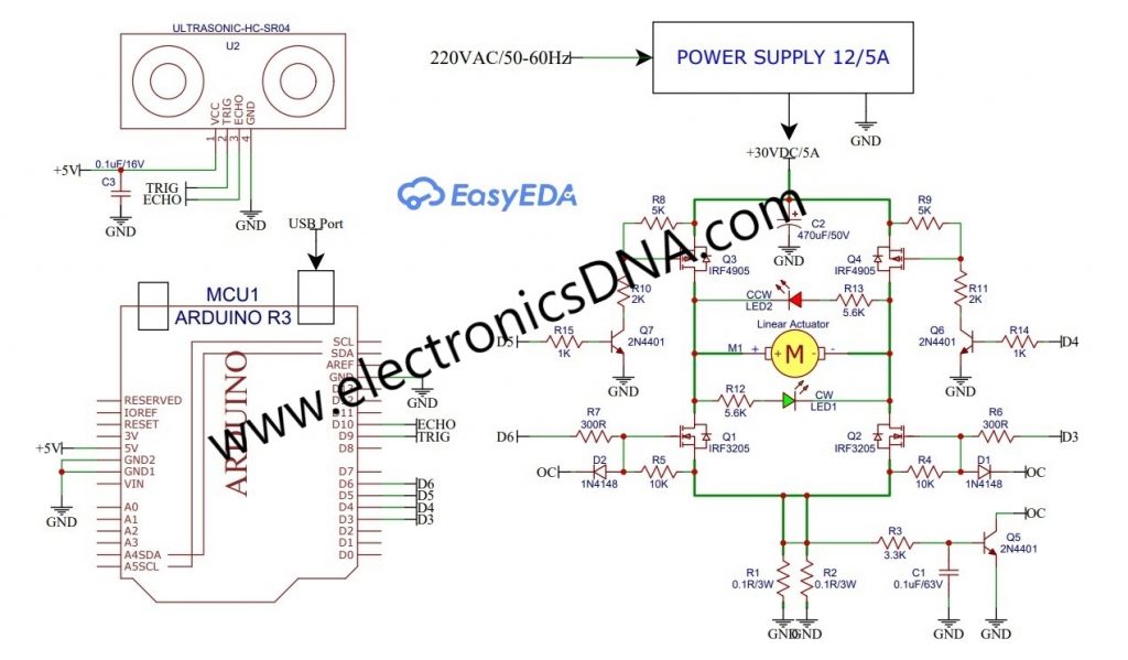 Simple Linear Actuator Control by Arduino UNO