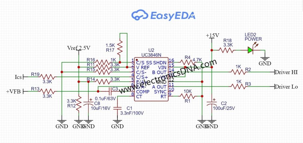 Mini Half-bridge Switching by UC3846N Current Mode PWM Controller