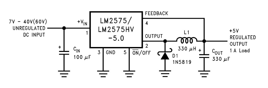 Prototype Mini Buck Converter Using LM2575HVT-ADJ