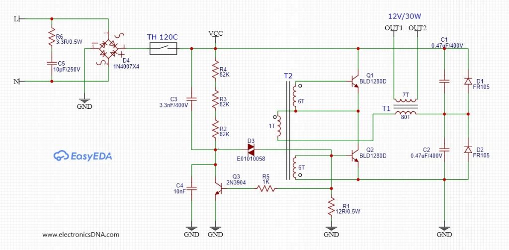 Inside Mini Electronic Transformer 30W