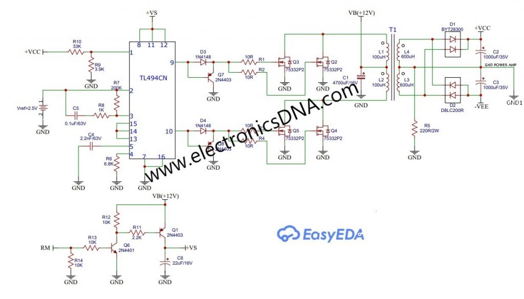 DC to DC for Power Audio amplifier in 12V out (+24V) GND (-24V)