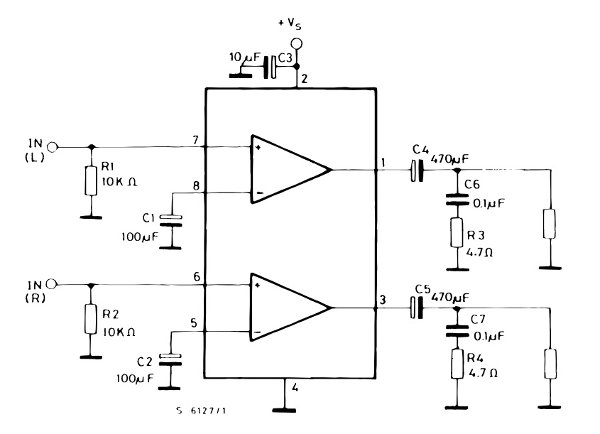 Tiny Dual Power Amplifier by TDA2822