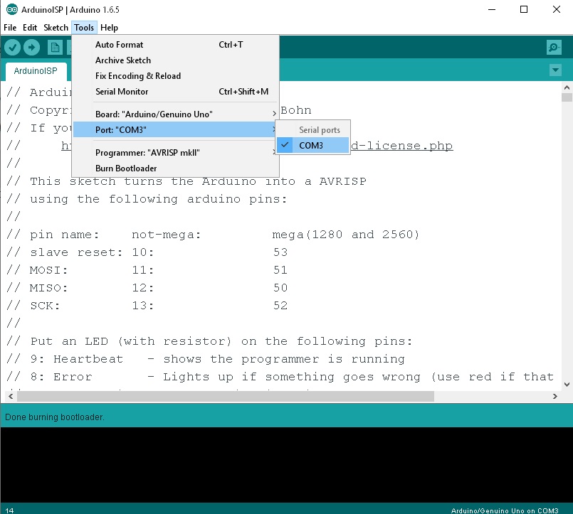 Step by Step Upload Bootloader Arduino UNO to Arduino UNO