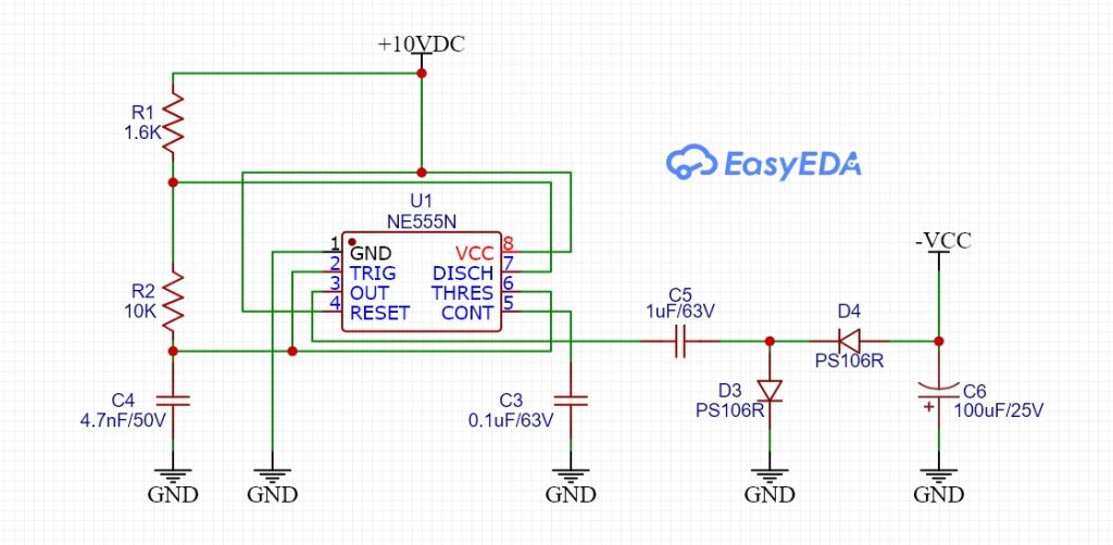 Inverting Voltage Converter Based on NE555N