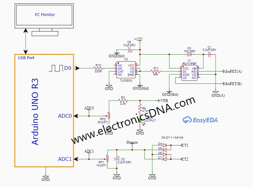 Simple Arduino Control Resonant Mode Half-Bridge Converter Topology Switching Power Supply