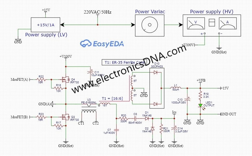 Simple Arduino Control Resonant Mode Half-Bridge Converter Topology Switching Power Supply
