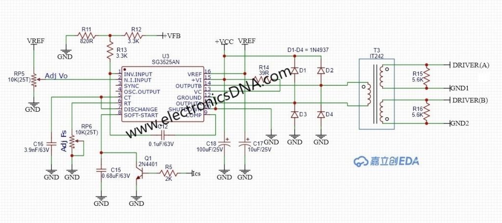 Basic Gate Drive Transformer for Half-bridge Converter based on SG3525A