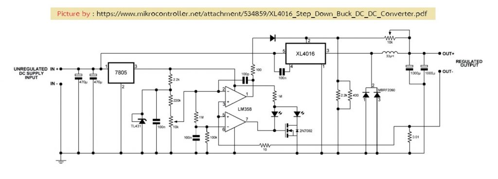 Adjustable Voltage DC to DC Buck Converter By Using XL4016