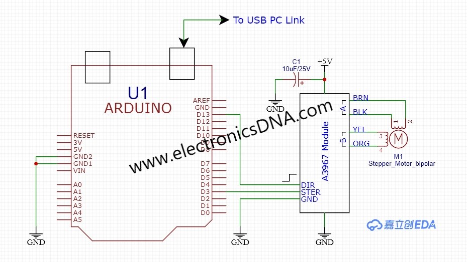 Arduino Control Stepper Motor by using A3967 Module