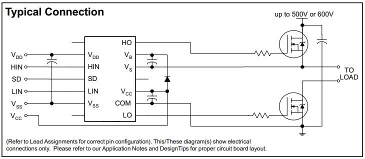 Basic use of IR2110 for High voltage MOSFET driver