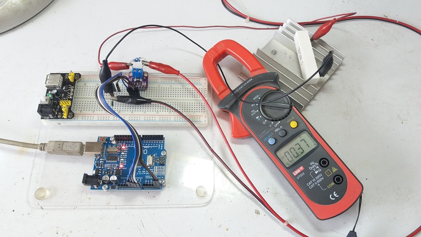 Arduino Control INA219 I2C interface DC Current and Voltage Sensor Module