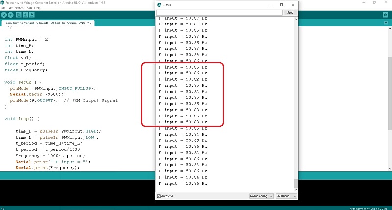 Frequency to Voltage Converter with Arduino UNO